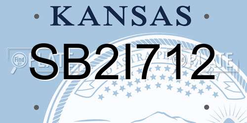 SB2I712 Kansas License Plate