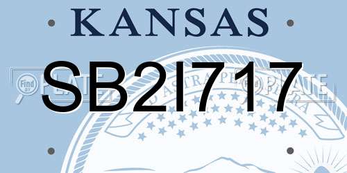 SB2I717 Kansas License Plate