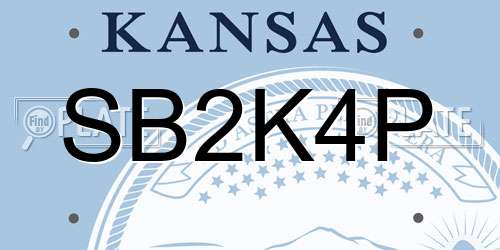 SB2K4P Kansas License Plate