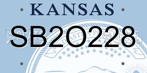 SB2O228 Kansas License Plate
