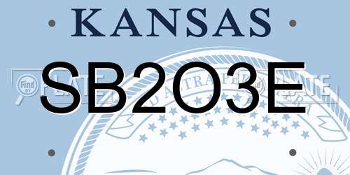 SB2O3E Kansas License Plate