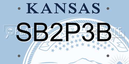 SB2P3B Kansas License Plate