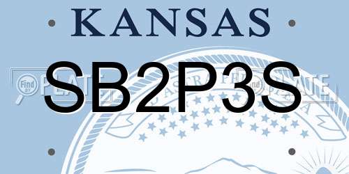SB2P3S Kansas License Plate