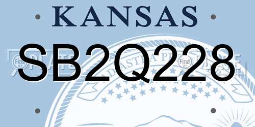 SB2Q228 Kansas License Plate