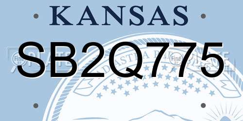 SB2Q775 Kansas License Plate