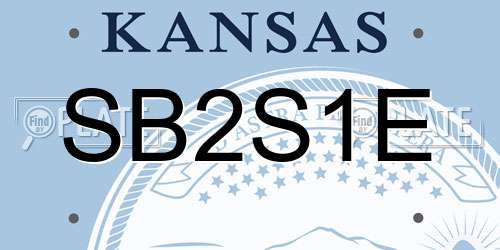 SB2S1E Kansas License Plate