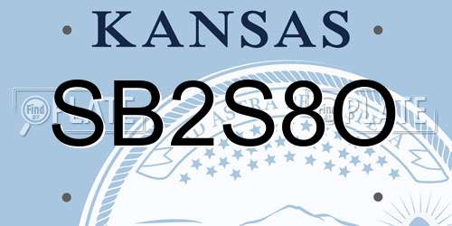 SB2S8O Kansas License Plate