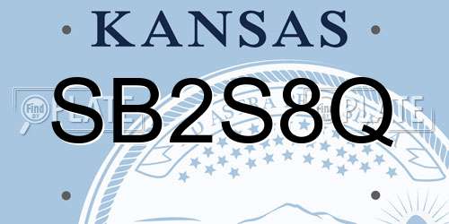 SB2S8Q Kansas License Plate