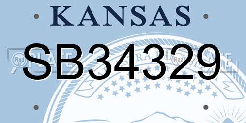 SB34329 Kansas License Plate