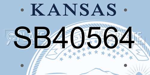 SB40564 Kansas License Plate