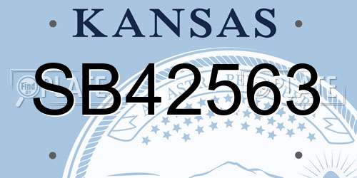 SB42563 Kansas License Plate