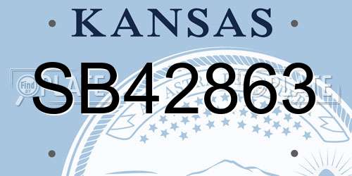 SB42863 Kansas License Plate
