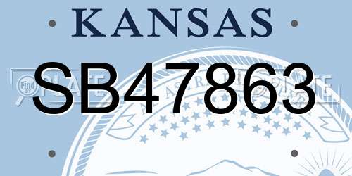 SB47863 Kansas License Plate