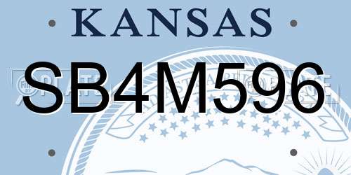 SB4M596 Kansas License Plate