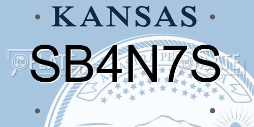 SB4N7S Kansas License Plate