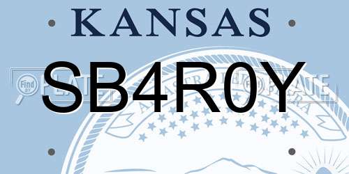 SB4R0Y Kansas License Plate