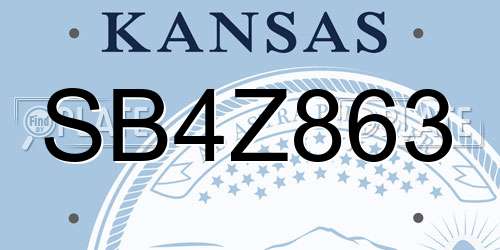 SB4Z863 Kansas License Plate