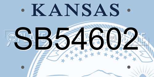 SB54602 Kansas License Plate