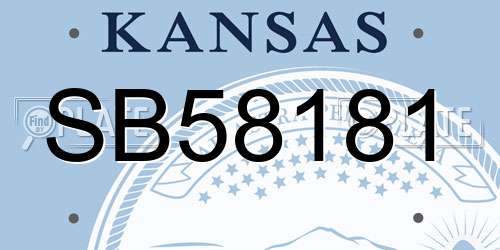 SB58181 Kansas License Plate