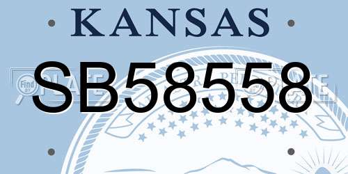 SB58558 Kansas License Plate