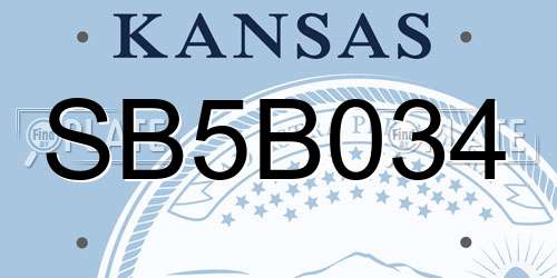 SB5B034 Kansas License Plate