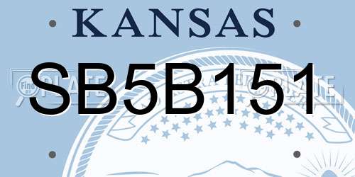 SB5B151 Kansas License Plate