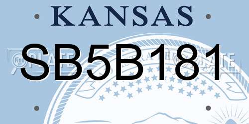 SB5B181 Kansas License Plate