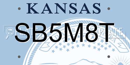 SB5M8T Kansas License Plate