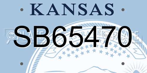 SB65470 Kansas License Plate