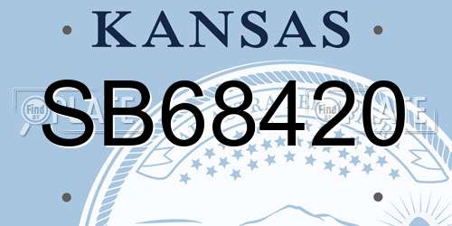 SB68420 Kansas License Plate