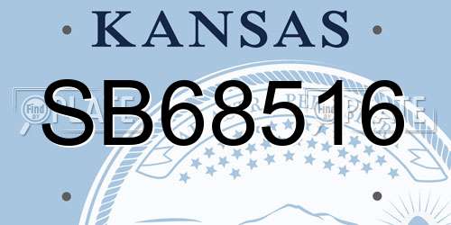SB68516 Kansas License Plate