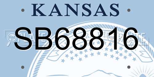 SB68816 Kansas License Plate
