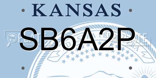SB6A2P Kansas License Plate
