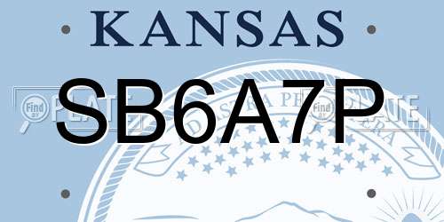 SB6A7P Kansas License Plate