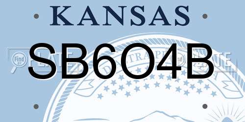 SB6O4B Kansas License Plate
