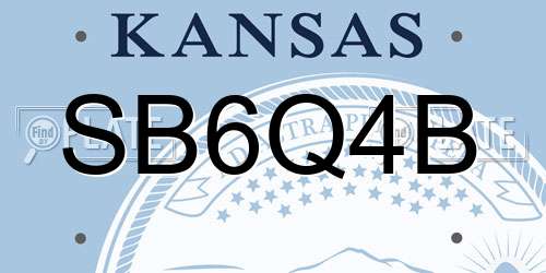 SB6Q4B Kansas License Plate