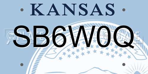 SB6W0Q Kansas License Plate
