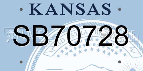 SB70728 Kansas License Plate