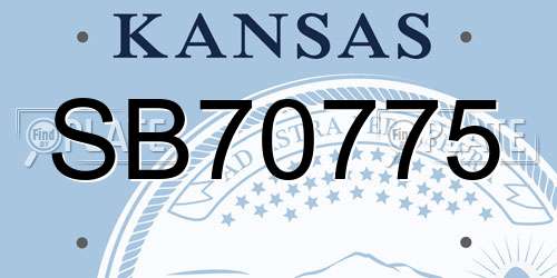SB70775 Kansas License Plate