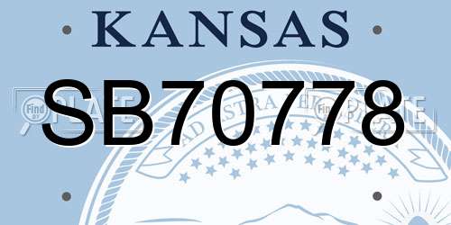 SB70778 Kansas License Plate