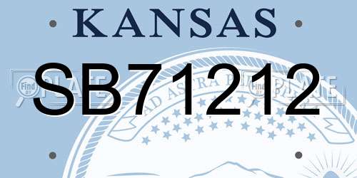 SB71212 Kansas License Plate