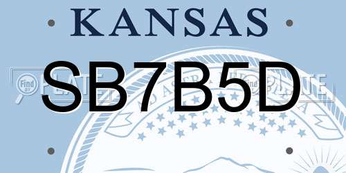 SB7B5D Kansas License Plate
