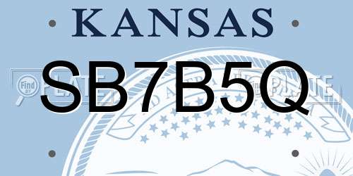 SB7B5Q Kansas License Plate