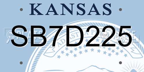 SB7D225 Kansas License Plate
