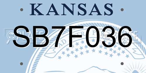 SB7F036 Kansas License Plate