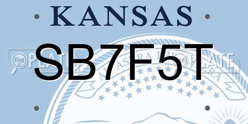 SB7F5T Kansas License Plate