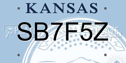 SB7F5Z Kansas License Plate