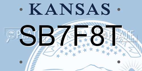 SB7F8T Kansas License Plate