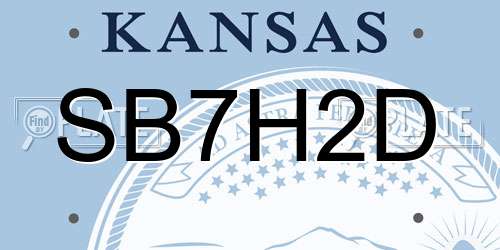 SB7H2D Kansas License Plate