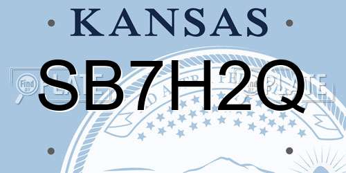 SB7H2Q Kansas License Plate